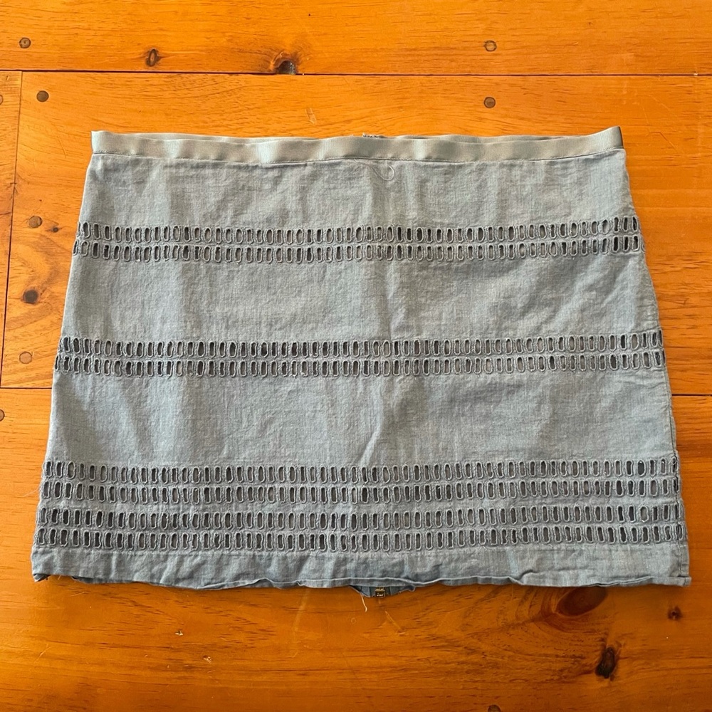 GAP Chambray Blue Eyelet Mini Skirt Cotton